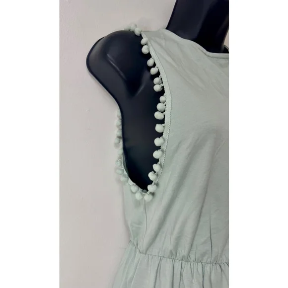 NEW ASOS Romper Size S Green with Pom Poms - Picture 2 of 8